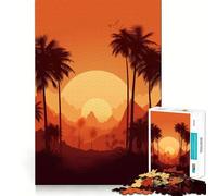 Puzzle difficile "Oasi di palme" per adulti, 1000 pezzi, gioco intelligente da fare a casa, divertente da assemblare, regalo festivo (38x26cm)