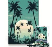 Puzzle difficile "Oasi di palme" per adulti, 1000 pezzi, memory foam, facile da assemblare, immagine rilassante, regalo artistico (38x26cm)