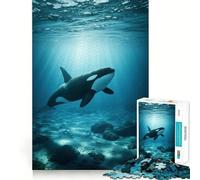 Puzzle difficile "Orca nell'oceano" per adulti, 1000 pezzi, gioco di logica semplice e divertente, taglio di precisione, regalo di Natale (50x75cm)
