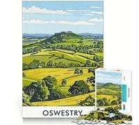 Puzzle difficile Oswestry Castle Hill per adulti, 1000 pezzi, gioco di logica, semplice e divertente, taglio di precisione, regalo di Natale (38x52cm)