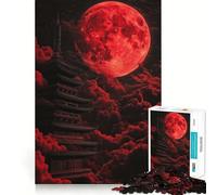 Puzzle difficile "Pagoda della Luna Rossa" per adulti, 1000 pezzi, gioco di logica, attività domestica, taglio netto, regalo adorabile (38x26cm)