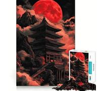 Puzzle difficile "Pagoda della Luna Rossa" per adulti, 1000 pezzi, rompicapo rilassante, arte da assemblare, regalo speciale (38x26cm)
