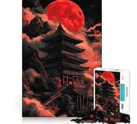 Puzzle difficile "Pagoda della Luna Rossa" per adulti, 1000 pezzi, sfida mentale, svago rilassante, taglio preciso, regalo memorabile (50x75cm)