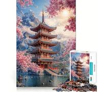 Puzzle difficile "Pagoda in riva al lago" per adulti, 1000 pezzi, stimola la memoria, gioco rilassante, taglio di alta qualità, regalo perfetto (50x75cm)