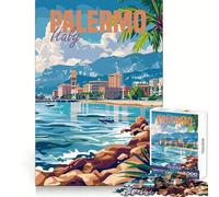 Puzzle difficile Palermo Italia per adulti, 1000 pezzi, gioco intelligente da fare a casa, divertente da assemblare, regalo festivo (38x52cm)