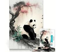 Puzzle difficile Panda Bamboo Giappone per adulti, 1000 pezzi, gioco di logica semplice e divertente, taglio di precisione, regalo di Natale (38x52cm)