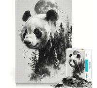 Puzzle difficile Panda Double Exposure per adulti, 1000 pezzi, stimola la memoria, gioco rilassante, taglio di alta qualità, regalo perfetto (38x52cm)