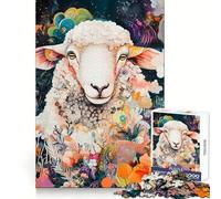 Puzzle difficile "Pecora sacra in fiore" per adulti, 1000 pezzi, gioco di logica e abilità, per tutta la famiglia, taglio preciso, opera d'arte da collezione (38x52cm)
