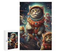 Puzzle Difficile Per Adulti 1000 PCS Cats in Space Adventure Puzzle Per Adulti Giochi Divertenti Decorazione Per La Casa Sfida Educativa 1000 PCS