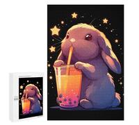 Puzzle Difficile Per Adulti 1000 PCS Cute Bunny with Boba Tea Puzzle Per Adulti Gioco Rompicapo Regalo Di Compleanno Regalo Di Compleanno, Regali, 1000 PCS