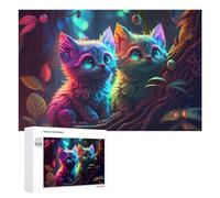 Puzzle Difficile Per Adulti 1000 PCS Enchanted Forest Whiskered Friends Puzzle Per Adulti Giochi Divertenti Decorazione Per La Casa Sfida Educativa 1000 PCS