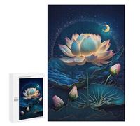 Puzzle Difficile Per Adulti 1000 PCS Lotus Night Serenity Puzzle Per Adulti Giochi Divertenti Decorazione Per La Casa Sfida Educativa 1000 PCS