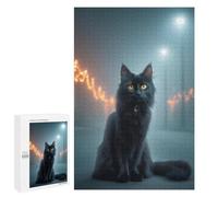 Puzzle Difficile Per Adulti 1000 PCS Mystical Black Cat Night Puzzle Per Adolescenti Ma Divertenti E Umoristici, Impegnativi Da Completare, Regali Antistress 1000 PCS