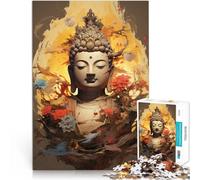 Puzzle difficile per adulti 1000 pezzi Arte del Buddha Fatto di legno，per età pari o superiore a 14 anni Gioco intellettuale Buon regalo。misurare：50x75cm/19.68x29.52pollice