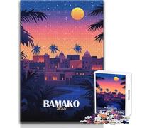 Puzzle difficile per adulti 1000 pezzi Bamako,Mali Poster di viaggio Gioco pratico Decorazione perfetta Giocattoli antistress Dimensioni 38x52cm