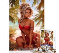 Puzzle difficile per adulti 1000 pezzi Bella ragazza sulla spiaggia Giocattolo educativo Opera d'arte Regalo per gioco educativo Ogni pezzo è unico - Dimensioni 38x52cm