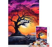 Puzzle difficile per adulti 1000 pezzi Bellissimo albero Tramonto Decorazione per la casa Giocattoli Idee regalo per gioco educativo Ogni pezzo è unico - dimensioni 50x75cm