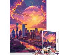 Puzzle difficile per adulti 1000 pezzi Bellissimo tramonto a Dallas Giocattolo Decorazione da parete Regalo di compleanno per gioco educativo Ogni pezzo è unico - Dimensioni 38x52cm