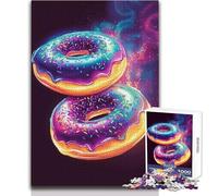 Puzzle difficile per adulti 1000 pezzi Ciambelle colorate con granelli di zucchero Rilassante Momento tranquillo Divertimento Precisione rigorosa Giocattolo da gioco standard Dimensioni 38x26cm