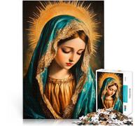 Puzzle difficile per adulti 1000 pezzi Dipinto della Vergine Maria Fatto di legno,per età pari o superiore a 14 anni Assemblaggio del modello Regalo - Gioco impegnativo。misurare:50x75cm