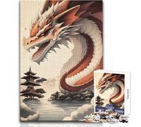 Puzzle difficile per adulti 1000 pezzi Drago giapponese Rilassante Tempo tranquillo Divertimento Rigorosa precisione Giocattolo da gioco standard Dimensioni 38x52cm