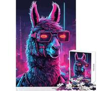 Puzzle difficile per adulti 1000 pezzi Fantastico giocattolo educativo Cyberpunk Llama Neon Ottimo regalo per giochi Giochi educativi Collezione di artisti Belle arti Dimensioni 38x26cm