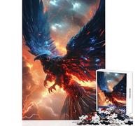 Puzzle difficile per adulti 1000 pezzi Fenice ardente Decorazione per la casa Giocattoli Idee regalo per gioco educativo Ogni pezzo è unico - dimensioni 38x52cm