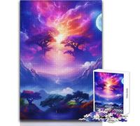 Puzzle difficile per adulti 1000 pezzi Galassia Spazio e grande albero Rilassante Tempo tranquillo Divertimento Rigorosa precisione Giocattolo da gioco standard Dimensioni 50x75cm