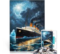 Puzzle difficile per adulti 1000 pezzi “Il Titanic” Fatto di legno，per età 14+ Rompicapo offerte come regali per tutta la famiglia。misurare：50x75cm/19.68x29.52pollice