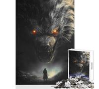 Puzzle difficile per adulti 1000 pezzi Incontro con il lupo Giocattolo Decorazione da parete Opera d'arte Regalo Gioco pratico Collezione di artisti Belle arti Dimensioni 38x26cm