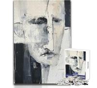 Puzzle difficile per adulti 1000 pezzi moderno astratto viso rilassante momento tranquillo divertimento rigorosa precisione standard gioco giocattolo dimensioni 38x52cm