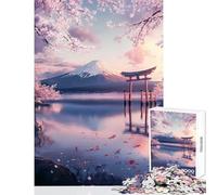 Puzzle difficile per adulti 1000 pezzi Monte Fuji Cherry Blossom Serenity Decorazione per la casa Giocattoli Regalo divertente Gioco per famiglie Ogni pezzo è unico - Dimensioni 38x26cm