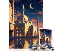 Puzzle difficile per adulti 1000 pezzi Moschea scena notturna giocattolo decorazione da parete opera d'arte regalo gioco pratico collezione di artisti belle arti dimensioni 50x75cm