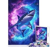 Puzzle difficile per adulti 1000 pezzi Nebulosa dello squalo cosmico Fai da te Giocattoli Regalo di compleanno Gioco pratico Collezione di artisti Belle arti Dimensioni 50x75cm