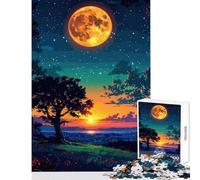 Puzzle difficile per adulti 1000 pezzi Paesaggio notturno con luna e tramonto Giocattolo educativo Ottimo regalo per giochi Giochi educativi Collezione di artisti Belle arti Dimensioni 38x26cm