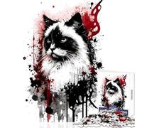 Puzzle difficile per adulti 1000 pezzi Ritratto di gatto Ragdoll Decorazione per la casa Giocattoli Regalo divertente Gioco per famiglie Ogni pezzo è unico - Dimensioni 38x26cm
