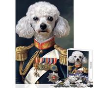 Puzzle difficile per adulti 1000 pezzi Royal Poodle Dog Decorazione per la casa Giocattoli Regalo divertente Gioco per famiglie Ogni pezzo è unico - Dimensioni 38x52cm