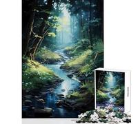 Puzzle difficile per adulti 1000 pezzi "Ruscello attraverso il bosco" giocattolo decorazione da parete regalo di compleanno per gioco educativo Ogni pezzo è unico Dimensioni 50x75cm