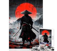 Puzzle difficile per adulti 1000 pezzi Samurai Blood Moon Decorazione per la casa Giocattoli Regali per donne Uomini Giochi rilassanti Difficile da completare Dimensioni 38x26cm