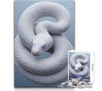 Puzzle difficile per adulti 1000 pezzi Serpente bianco con occhi viola Rilassante momento di tranquillità Divertimento Rigorosa precisione Giocattolo da gioco standard Dimensioni 50x75cm