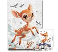 Puzzle difficile per adulti 1000 pezzi simpatico cerbiatto che salta rilassante momento tranquillo divertimento rigorosa precisione standard gioco giocattolo dimensioni 38x26cm