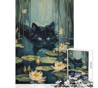 Puzzle difficile per adulti 1000 pezzi simpatico gatto che nuota nel fiume fai da te giocattoli regalo compleanno gioco pratico collezione di artisti belle arti dimensioni 50x75cm