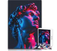Puzzle difficile per adulti 1000 pezzi Statua di David Arte al neon Rilassante Tempo tranquillo Divertimento Precisione rigorosa Giocattolo da gioco standard Dimensioni 50x75cm