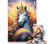 Puzzle difficile per adulti 1000 pezzi Unicorno colorato Fatto di cartone per età pari o superiore a 14 anni Gioco rompicapo Giochi Giocattoli Regalo misurare:26x38cm/10.24 x 14.96pollice