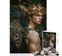 Puzzle difficile per adulti 1000 pezzi Uomo sexy - Ritratto di angelo pavone Decorazione per la casa Giocattoli Regalo divertente Gioco per famiglie Ogni pezzo è unico - Dimensioni 38x52cm