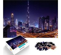 Puzzle difficile per adulti 1000 pezzi “Viaggio a Dubai Burj Khalifa” Fatto di carta，per età 14+ giocattoli educativi per l'apprendimento offerte come regali per tutta la famiglia。misurare：26x38cm
