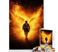 Puzzle difficile per adulti 1000 pezzi Vigile del fuoco con ali di fuoco Decorazione per la casa Giocattoli Regali per donne Uomini Giochi rilassanti Difficile da completare Dimensioni 50x75cm