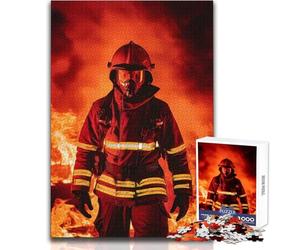 Puzzle difficile per adulti 1000 pezzi Vigile del fuoco Fiamma Rilassante Momento tranquillo Divertimento Precisione rigorosa Giocattolo da gioco standard Dimensioni 38x52cm