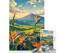 Puzzle difficile per adulti 1000 pezzi Vista sulle montagne con uccello del paradiso Giocattoli antistress Regali di Babbo Natale segreto Giochi per famiglie Sfida educativa Dimensioni 50x75cm