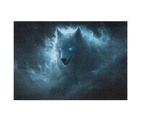 Puzzle Difficile Per Adulti 1000pcs(38x26cm) Ethereal Wolf in Blue Nebula Puzzle Per Adulti Gioco Pratico Un'opera D'arte Ottimo Regalo Per I Giocatori 1000pcs(38x26cm)